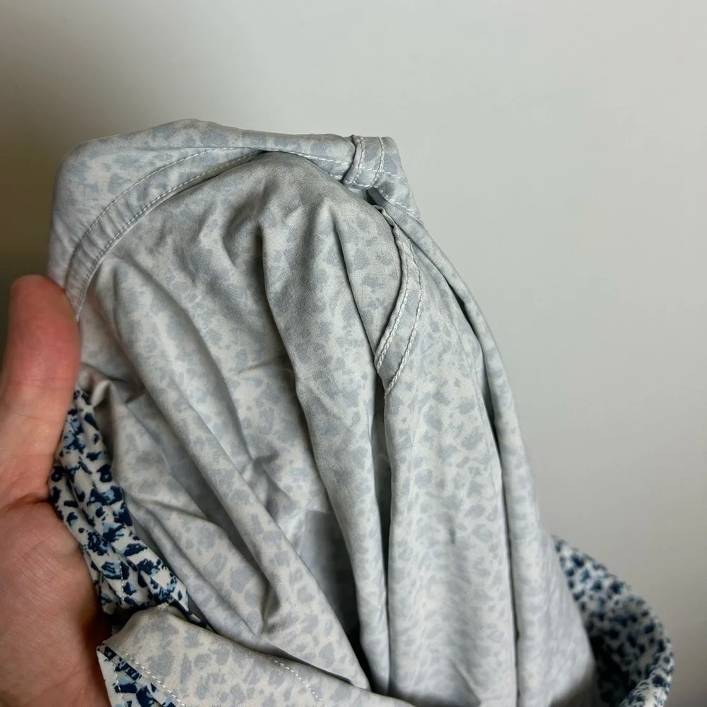7 Diamonds 4 Way‎ Stretch Men's Blue Patterned Shirt Short Sleeve Size XL Button